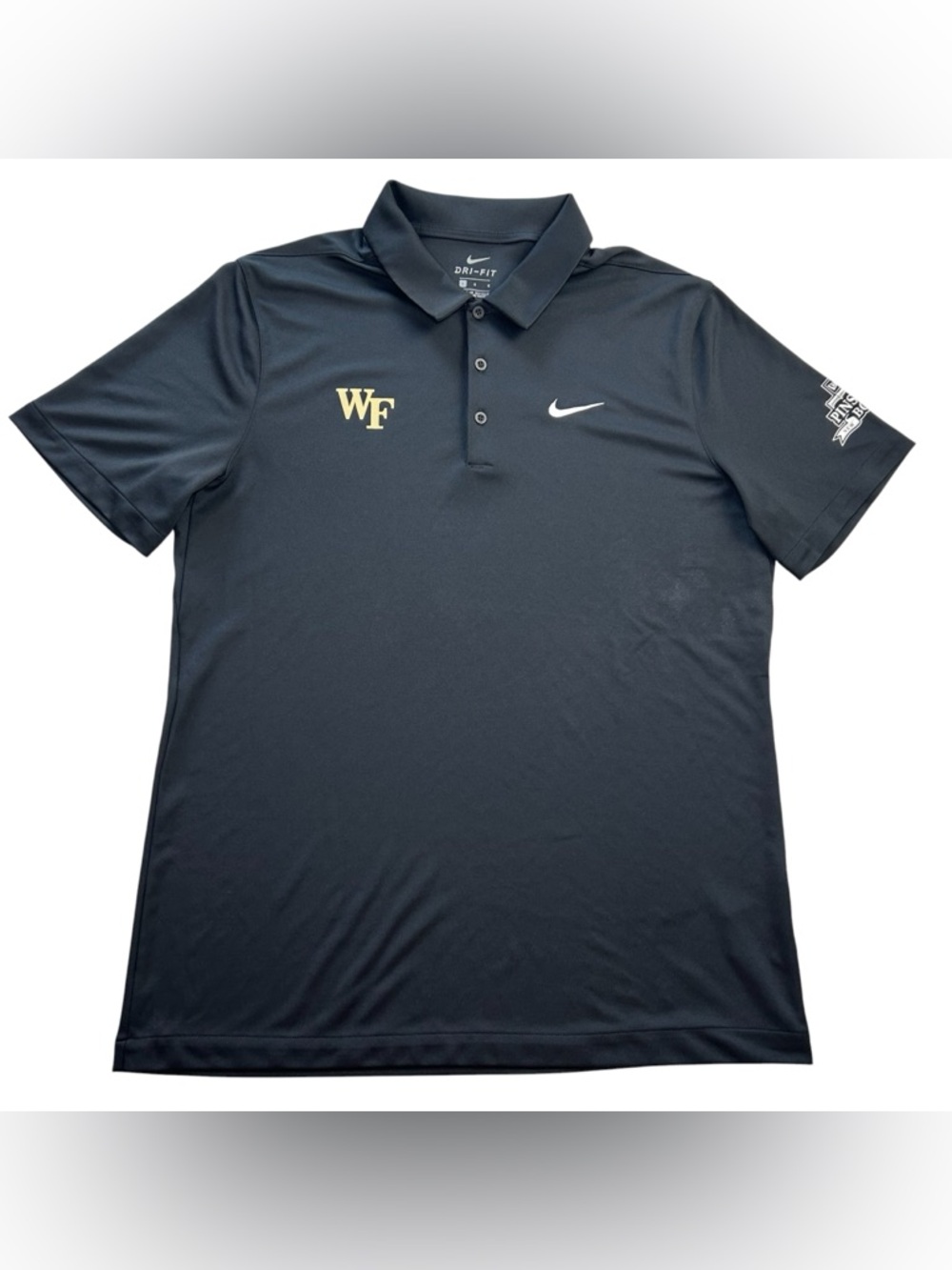 Nike Wake Forest Football TEAM ISSUED Men’s Polo Shirt 2019 Pinstripe Bowl sz L